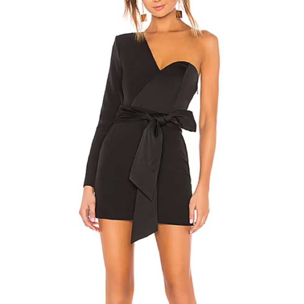 Elegant NBD Revolve Black One-Shoulder Dress